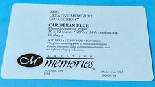Creative Memories Caribbean Blue Photo Mounting Paper 10 X 12 /10 Sheets Sealed