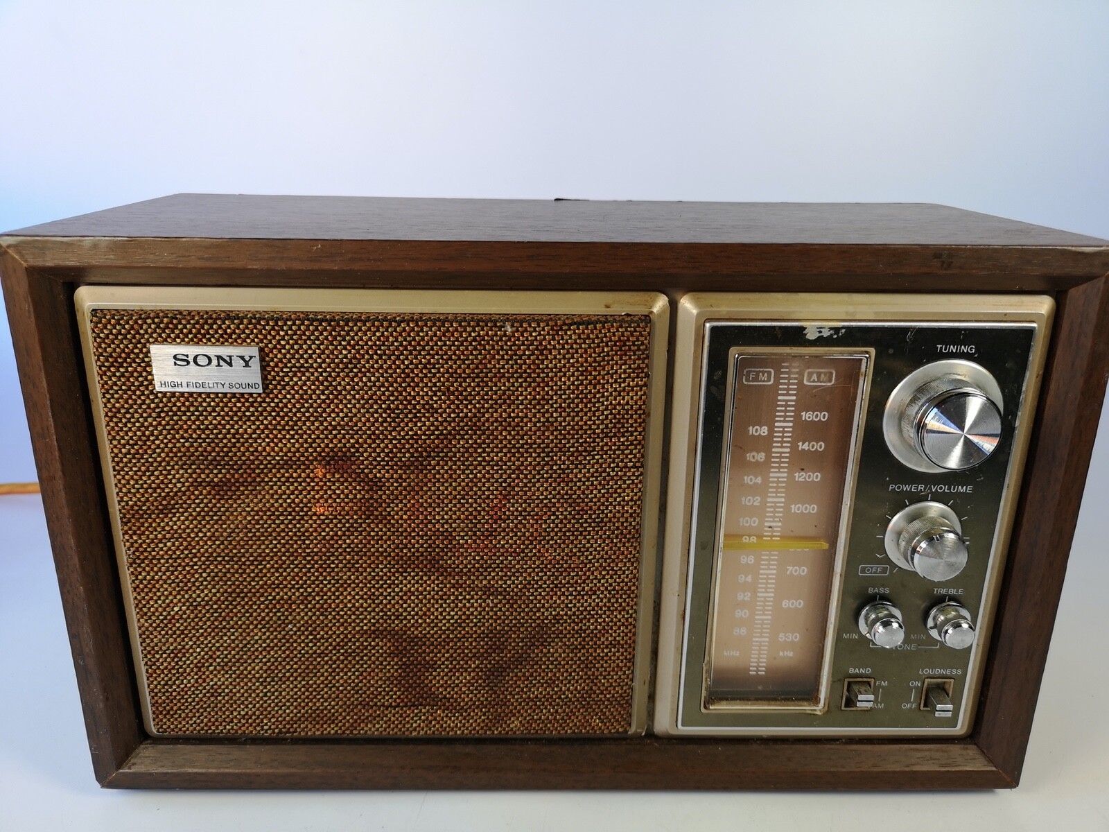 Vintage Radio High Fidelity Sound Sony AM-FM Table Radio Model ICF ...
