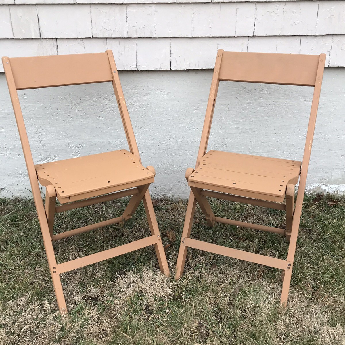 Vintage Slat Wood Folding Chair Palmer Snyder Chair Co. USA/2