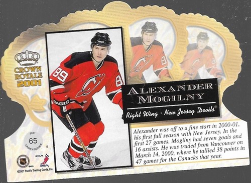 2000-01 Pacific Crown Royale Alexander Mogilny 65 New Jersey Devils Die Cut - Picture 7 of 8