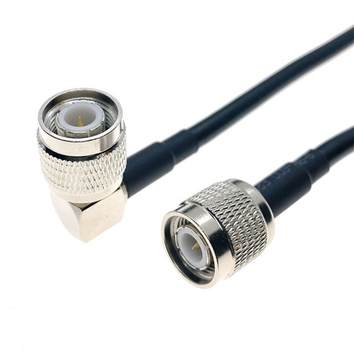 TNC male to TNC male plug right angle RG58 Coaxial Connector Cable Coax lot - Picture 2 of 7