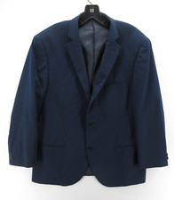 Savile Row Jacket Men 42 Blue Blazer Sport Coat Business Preppy 2 Button Navy