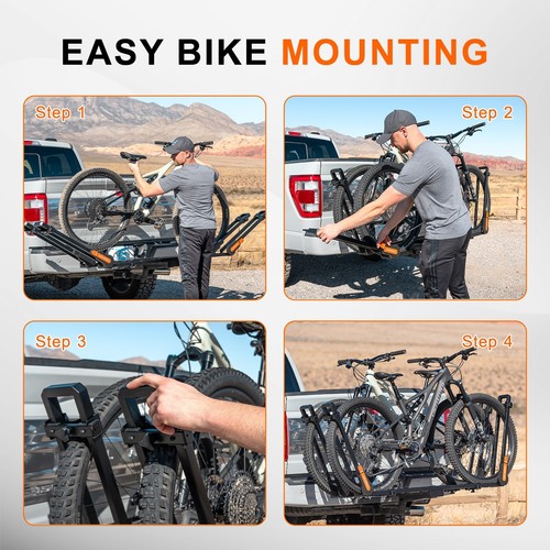TOOENJOY 2" Receiver Pop-up Pin Hitch Mount Platform w/Two Foldable Bike Racks - Picture 29 of 41