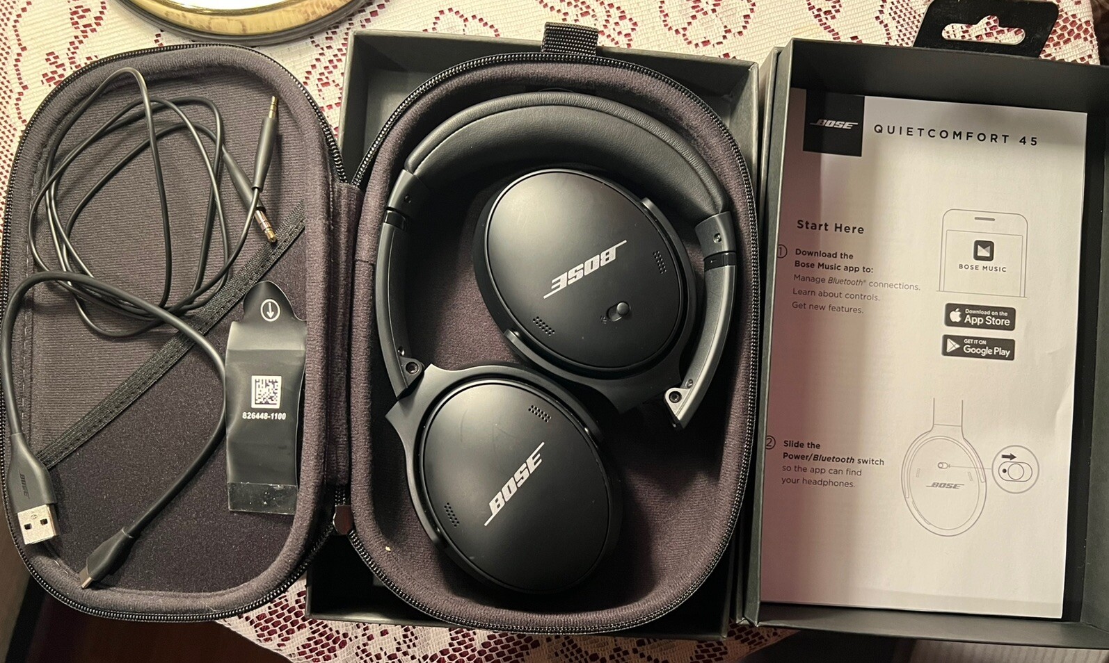 Bose QuietComfort 45 Noise Canceling Bluetooth Headphones - Black (437310)-image