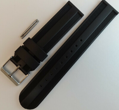 New Mens Black Water Resistant Tire Tread Sport 20mm Watch Band For Digital, LED