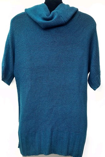 NWT Canyon River Blues Women Sz L Teal Green/Blue Cowl Neck Sweater Short Sleeve - Picture 7 of 9