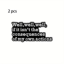 2Pcs Brooches Pins Unique Funny Quotes Enamel Collar Pin Gift for Clothing