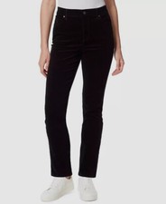 Gloria Vanderbilt Womens Black Amanda High-Rise Corduroy Slim Jean Pants Size 16