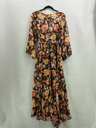 NWT Fate Womens Multicolor Floral Print Deep V-Neck Maxi Dress Size Small - Picture 3 of 12
