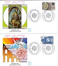 2207/8+ FDC  2 ENVELOPPES 1er JOUR       EUROPA  1982    PARIS