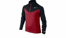 NIKE Boy's Dri-FIT ELEMENT HALF ZIP Long Sleeve Running Top RED/BLACK - M  NWT
