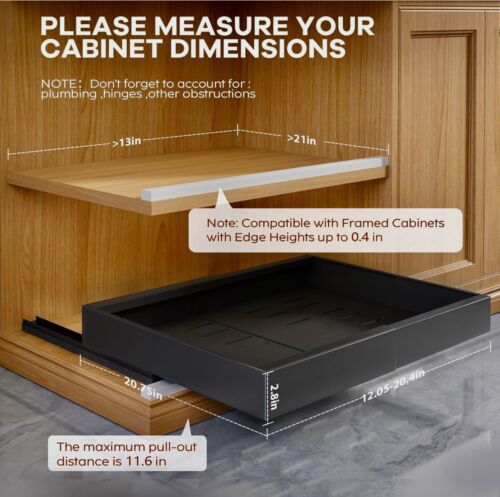 2 Pack Expandable Pull Out Cabinet Organizer 21” Roll Out Shelves - Picture 4 of 7
