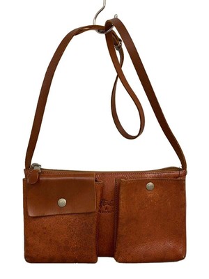 IL BISONTE Shoulder Bag Leather CML Solid Color