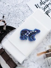 DIY Jewelry making kit "Ursa Minor", Seed beaded brooch, Bead Embroidery Kit