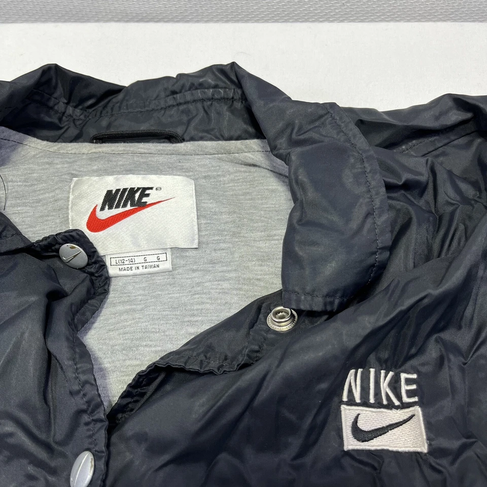 Vintage 90s Nike Size Youth/Adult Large (12-14) Windbreaker Jacket Snap Read - Image 3 of 4