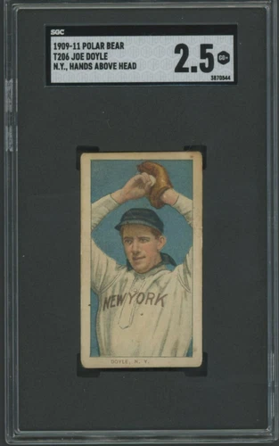 T206 Joe Doyle Hands Above Head ** SGC 2.5 ** Polar Bear - Huge Borders/Centered