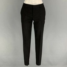 SAINT LAURENT Size 2 Black Virgin Wool Dress Pants