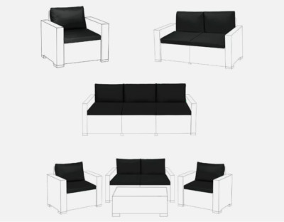 Ersatz Kissen Auflagen Keter Allibert California Rattan Gartensofa & Sessel