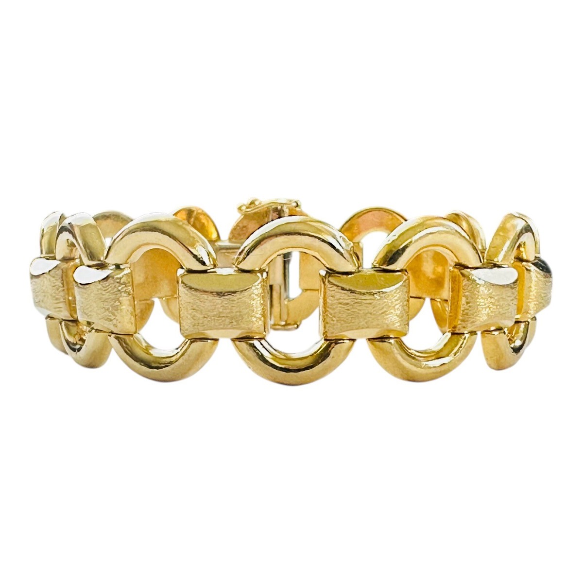 Vintage Italian 750 Gold Link Bracelet 3/4