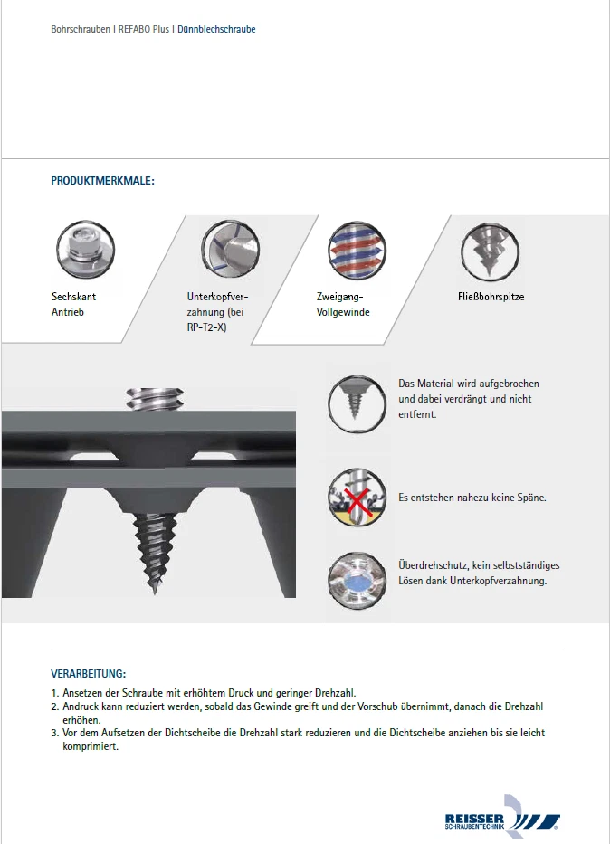 Reisser Dünnblechschraube 6,0 x 25mm oder 6,0 x 38mm Edelstahl A2 inkl. MwSt. - Bild 3 von 3