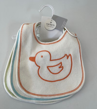 NEW Carters 3 Teething Drool Bibs Snap Closure - Duck, Elephant  Snail