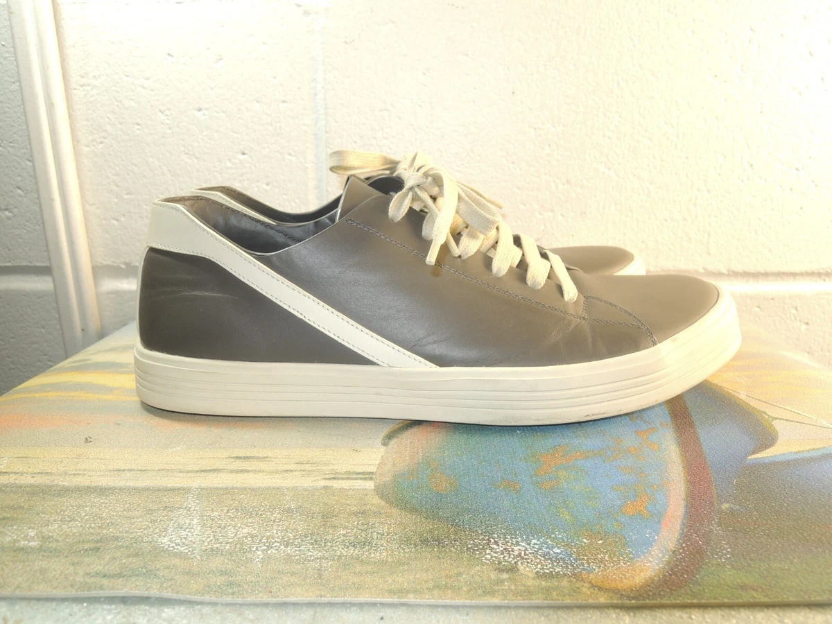 Rick Owens Gray/Milk Leather Geothrasher Sneaker Men Size 41/US 8 Made in ITALY