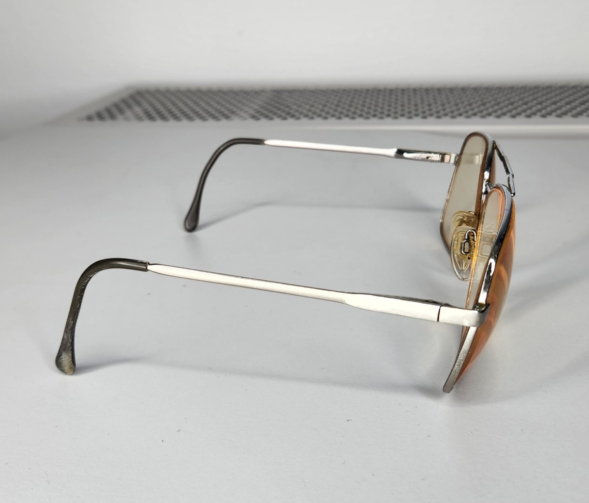 Vintage Luxottica Kuxx Aviator Eye Glasses Silver Sturdy Frame