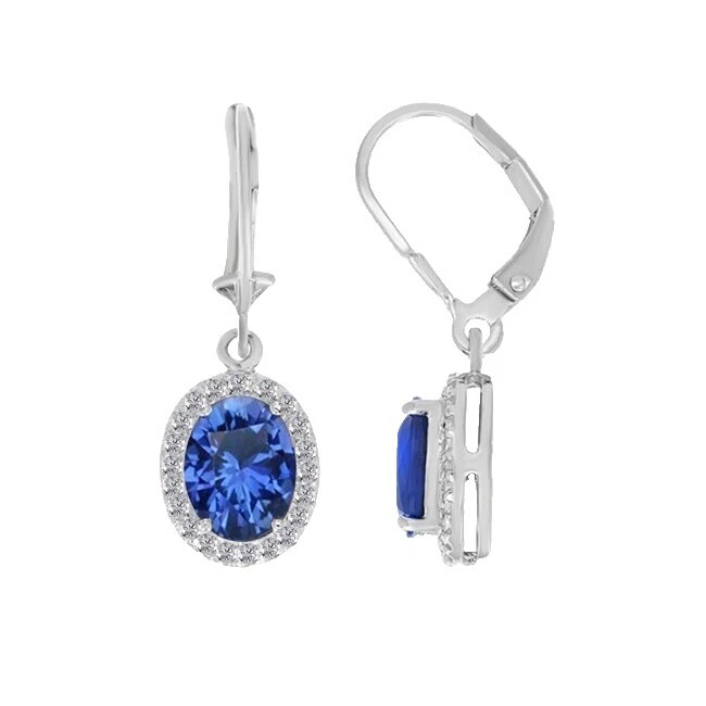 Topaz White Gold Sapphire Fashion Earrings