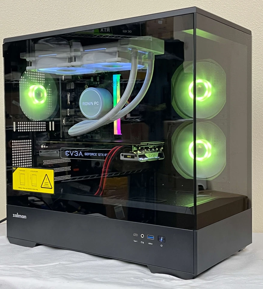 Custom Gaming PC Computer Intel GTX 1080, 1TB SSD,RGB RAM,WiFi, Win 11 Bluetooth - Image 4 of 4