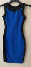 Ladies Snake Textured Bodycon Dress  Blue Size 8 NEW