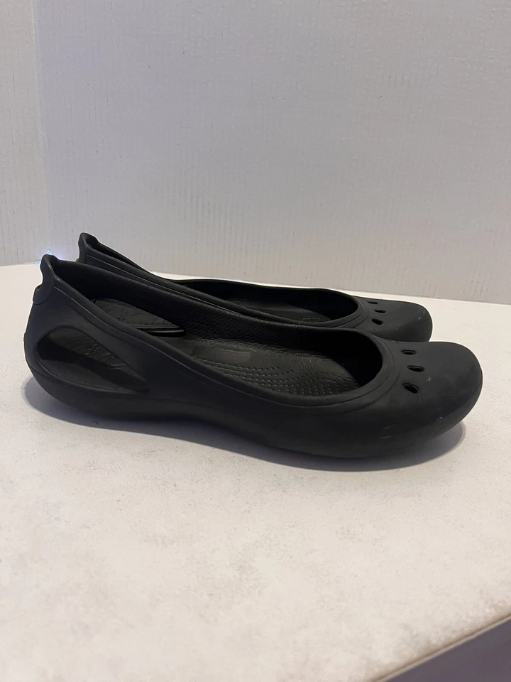 CROCS Women’s Size 9 Shoes Flats Slip On Kadee Mary Jane Round Toe Black Water - Image 2 of 4