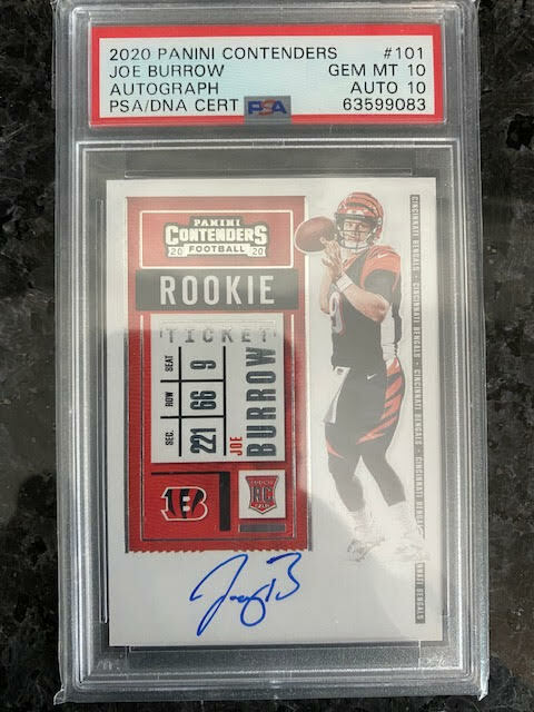 Joe Burrow 2020 Panini Contenders Rookie Ticket Autographs