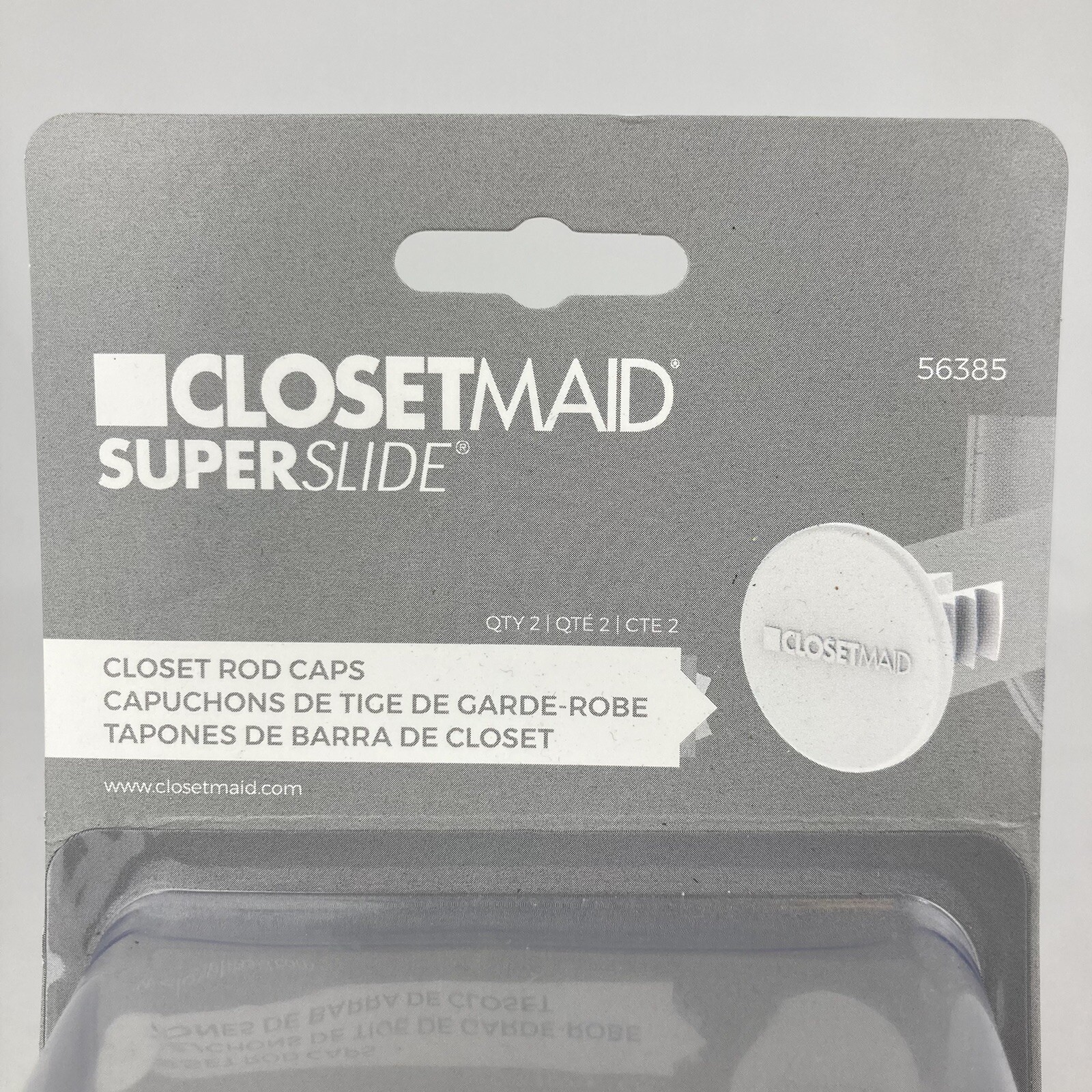 CLOSETMAID SuperSlide Closet ROD CAPS White 56385 New 2 Caps In Pack eBay