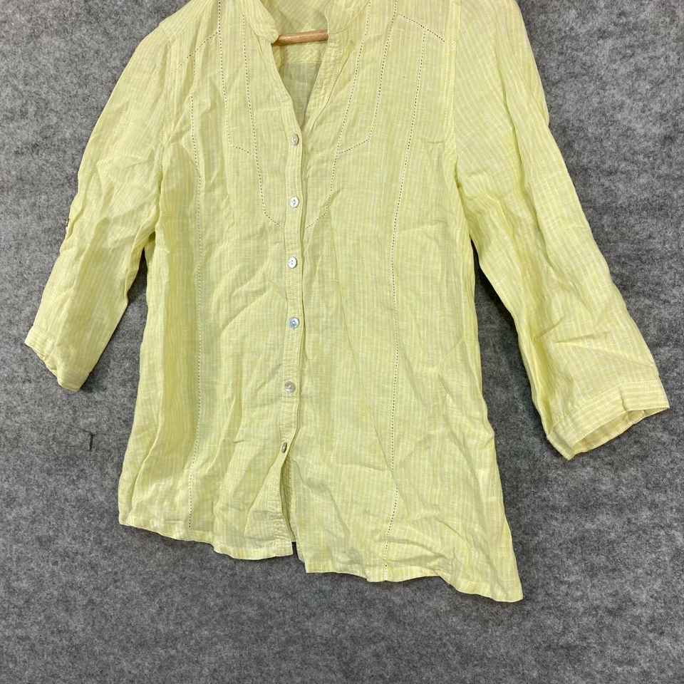 Camisa Top Mujer The Clothing Company Lino Talla 10 Verde Manga 3/4 24218 Foto 3 de 4