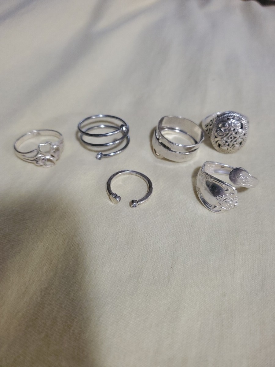 Lot of 6 sterling sliver 925 rings. sizes 5-10 | eBay