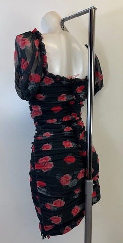 Ladies New Ex Boux Avenue Floral PrintMesh Mini Dress Size 6 8 10 12 14 16 - Picture 6 of 10