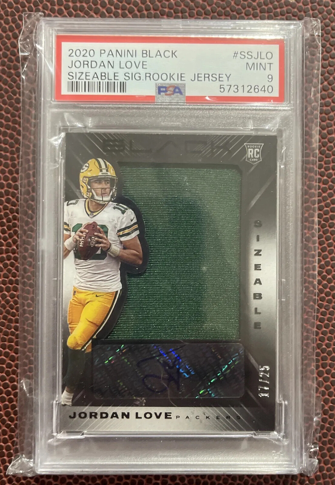 Jordan Love Panini Black Sizeable Signatures Rookie Jersey #SSJLO Base