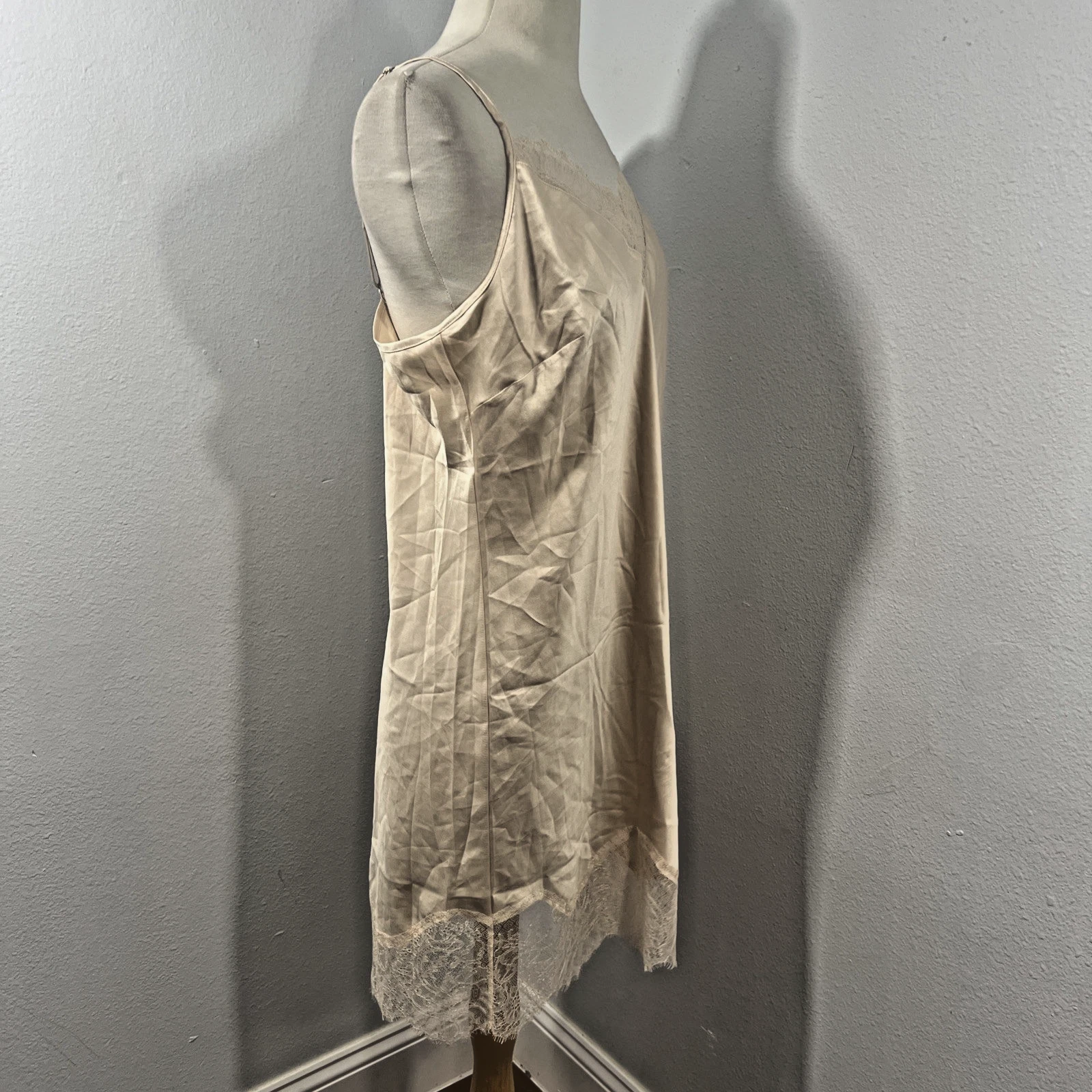 UNDERCOVER Victorias Secret abito slip donna L beige pizzo fairycore Sabrina falegname Y2K