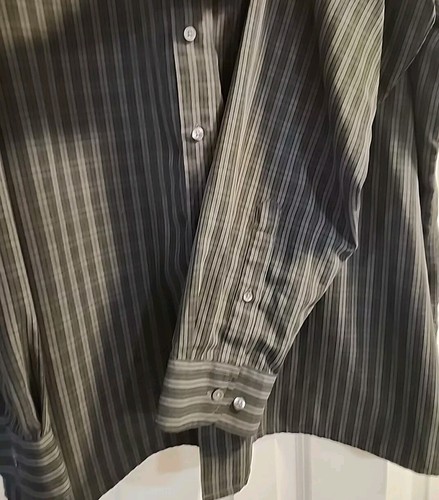 FUSE Striped Soft Knit Button Up Shirt Long Sleeve Mens 2XLT Black, Blue - Picture 6 of 20