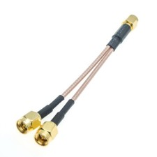 SMA Male to Y Type 2x SMA Male Splitter Combiner Pigtail Cable RG316