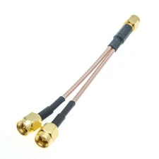 SMA Male to Y Type 2x SMA Male Splitter Combiner Pigtail Cable RG316