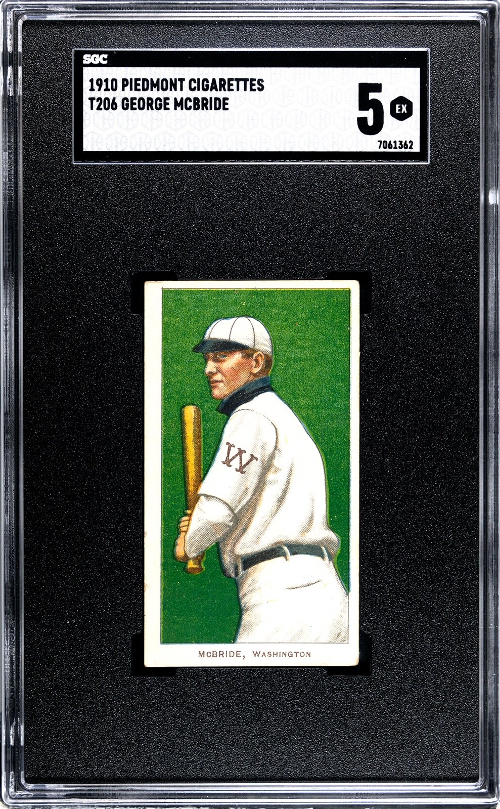 1910 Piedmont T206 George Mcbride SGC 5 SN: 7061362 (#097)