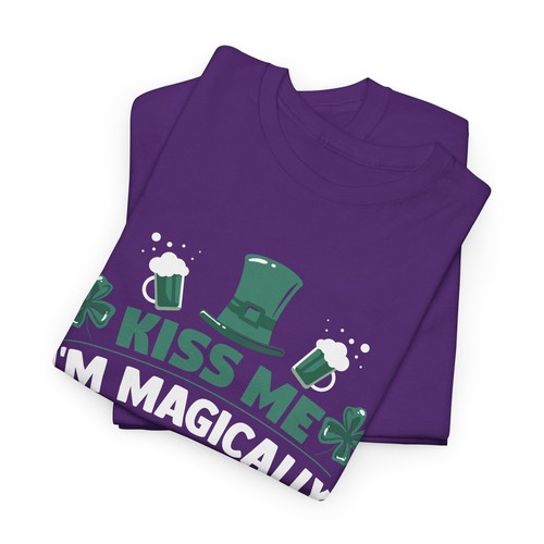 Saint Patrick's Day Shamrock Kiss Me I'm Magically Delicious T-Shirt - Picture 12 of 15