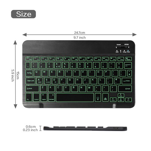 Rechargeable Backlit Bluetooth Keyboard for MAC iOS Android iPad Tablet Windows - Picture 26 of 34