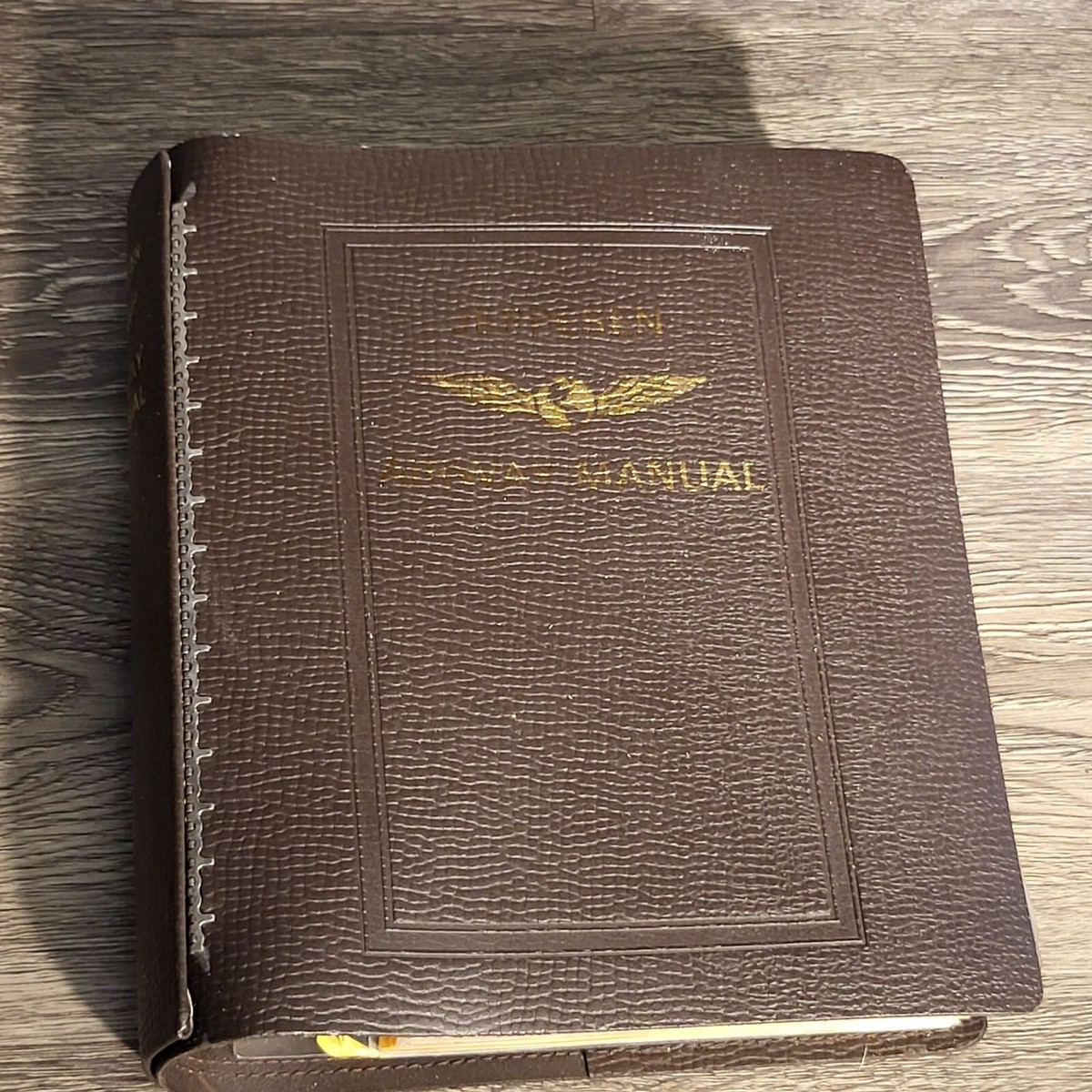 Vintage Jeppesen Airway Manual Binder With Chart NOTAMs & Leather