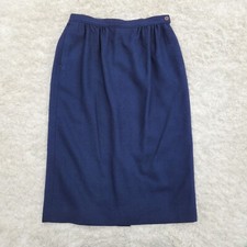 Pendleton VTG Navy A Line Classic Wool Knee Length Skirt 100 Virgin Wool Sz 4