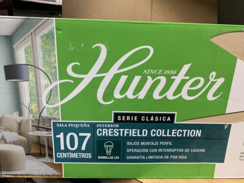 Hunter Crestfield 42'' Brushed Nickel LED Flush Mount Ceiling Fan W/Light 5 Blad - Picture 4 of 5