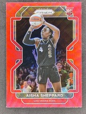 2022 Panini WNBA Prizm AISHA SHEPPARD Rookie Red Wave Prizm #105 Las Vegas Aces