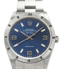 Rolex Air-King 14010M Automatic 34mm Box Blue Men's Watch Stainless Steel