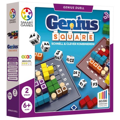 Smart Games Genius Square Kinderspiel Logikspiel Lernspielzeug ab 6 Jahren
